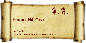 Hodos Nóra névjegykártya