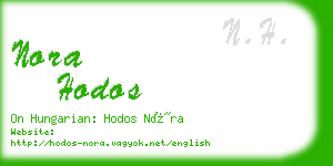 nora hodos business card